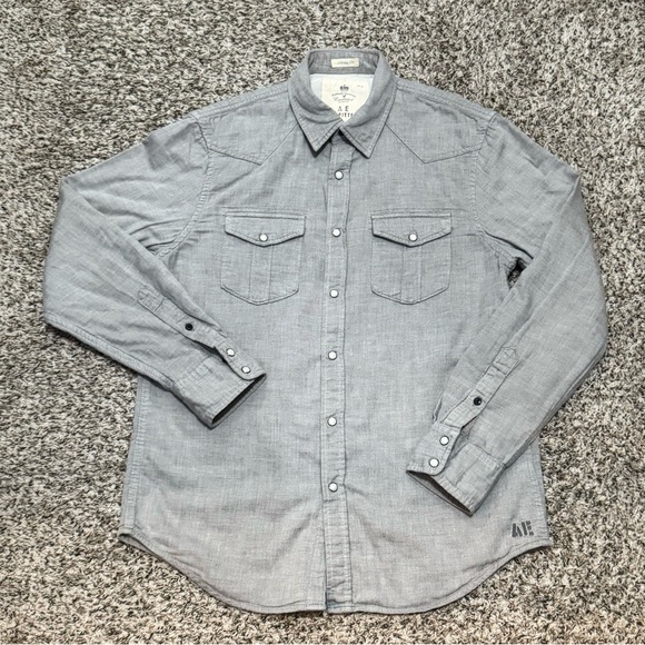 American Eagle Outfitters Other - American Eagle Men’s Gray Western Button Snap Shirt Size Medium